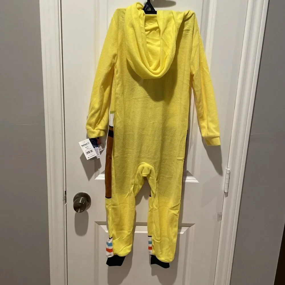Nickelodeon SpongeBob Squarepants Kids Size Small 6/7 Hooded Zip Up Pajamas New